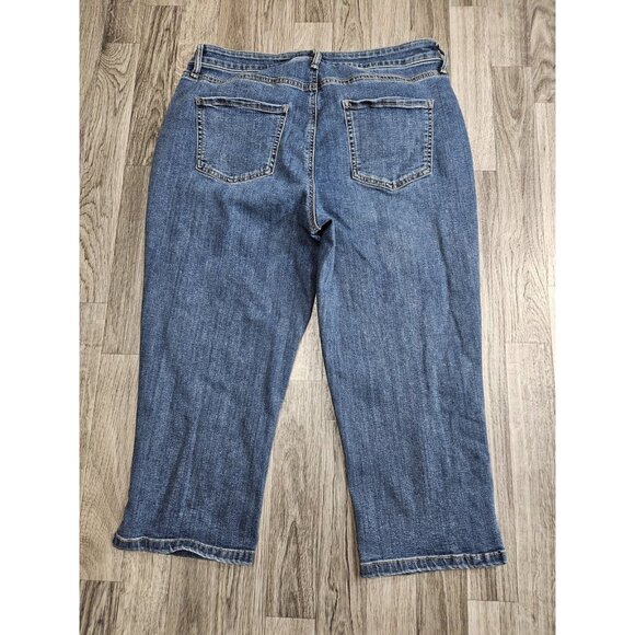 (3/$35) Croft & Barrow Jeans Womens 12 Blue Mid Rise Straight Leg Stretch Pants - Picture 2 of 12